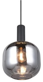 Lustră neagră cu abajur din sticlă ø 20 cm Diva – Trio