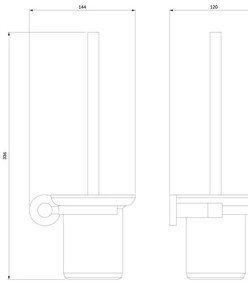 Perie de toaletă de perete OMNIRES MP60620BL MODERN PROJECT negru mat
