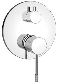 Baterie argintiu-lucios pentru duș încastrată (2 ieșiri) Solaris – Sapho