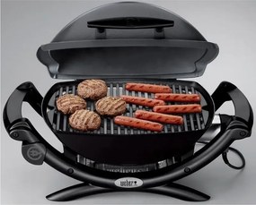 Gratar electric Weber Q1400 WB 52020079, 2200 W, 43x32 cm, Carcasa aluminiu turnat, Tava grasimi, Gri