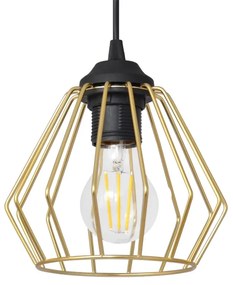 Lustră pe cablu AGAT 3xE27/15W/230V auriu/negru
