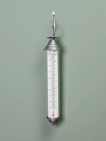 Termometru de perete din fier, cu finisaj tip zinc antichizat, H61 cm