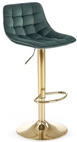 Scaun de bar H120 velvet verde/gold
