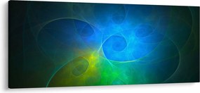 Tablou cu abstracțiune albastră (120x50 cm)
