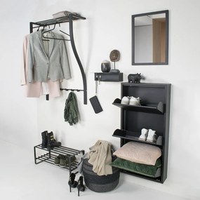 Cuier de perete argintiu cu raft din metal 75 cm Carve – Spinder Design