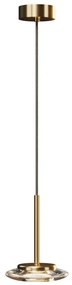 Pendul LED metal auriu, sticla Lunaris