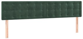 Tablie de pat cu LED, verde inchis, 200x5x78 88 cm, catifea 1, Verde inchis, 200 x 5 x 78 88 cm
