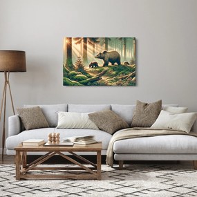 Tablou - Urși în pădure (90x60 cm)
