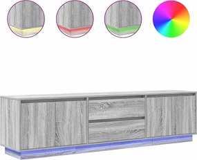 vidaXL Dulap TV cu lumini LED Gri Sonoma 193,5x41x50 cm