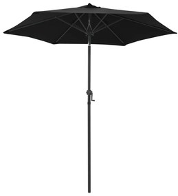 vidaXL Umbrelă de soare, negru, 200 x 211 cm, aluminiu