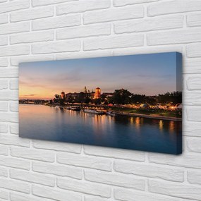 Tablouri canvas blocare râu Cracovia Apus de soare