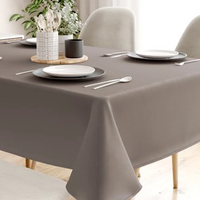 Goldea față de masă decorativă rongo deluxe - gri-maro cu luciu satinat 120 x 160 cm
