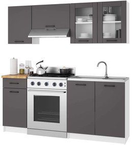 Vitrină de bucătărie superioară Organo 580 (alb + grafit). 1117518