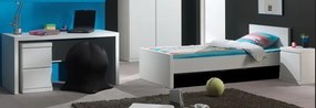 Set Mobilier Cameră Lara pentru Copii/Tineri, Alb – Pat 90x200 cm, Noptieră, Dulap 2 Uși și Birou – Vipack