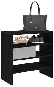 vidaXL Rafturi pantofi 2 buc Stejar negru stivuibil 60x30x30,5 cm