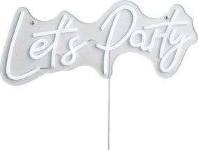 Lampă de perete neon albă cu LED inclus - Let's Party
