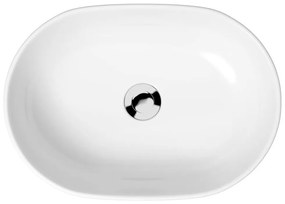 Lavoar pe blat alb lucios 50 cm, oval, Cersanit Moduo Alb lucios