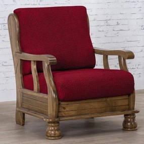 Nueva Textura Huse care se întind foarte bine NIAGARA bordo fotoliu cu manere de lemn (l. 50 - 80 cm)