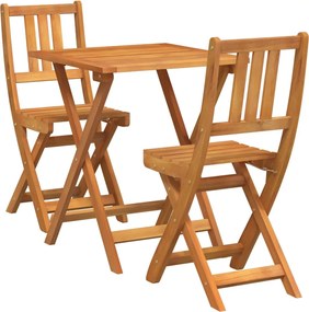 vidaXL Set bistro 3 pcs Ulei Natural Lemn Solid de Acacia