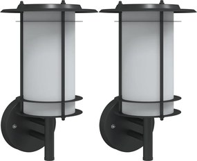 vidaXL Corpuri de iluminat exterior de perete 2 buc argintiu oțel inox