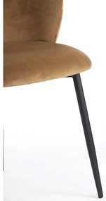 Scaun de dining maro din catifea Elyna – Light &amp; Living