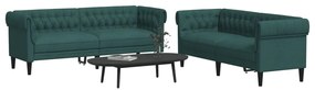 vidaXL Set canapele, 2 piese, verde închis, material textil