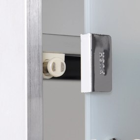 HOMCOM Dulap pentru Medicamente, Design Modern, Sticlă și Oțel, cu Ușă și 2 Chei, 48x25cm | Aosom Romania