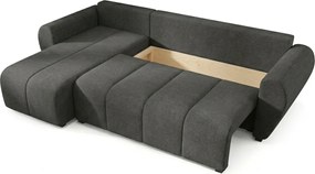 Coltar extensibil reversibil SEVIO 246x145 cm, gri inchis + 2 pernute CADOU