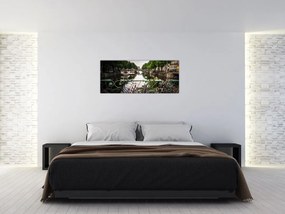 Tablou cu bicicleta în oraș (120x50 cm)