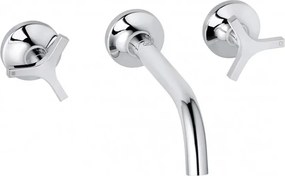 Baterie lavoar incastrata Kludi Nova Fonte Deco crom lucios cu corp ingropat si pipa 18 cm
