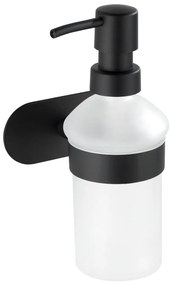 Dozator săpun cu suport de perete din oțel inoxidabil Wenko Orea Trubo-Loc®, negru mat