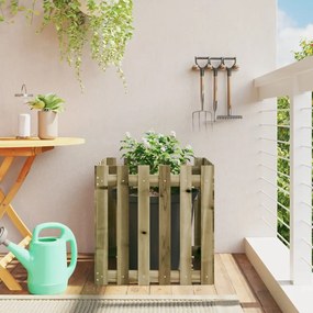 vidaXL Jardinieră grădină design gard, 60x60x60 cm, lemn pin impregnat