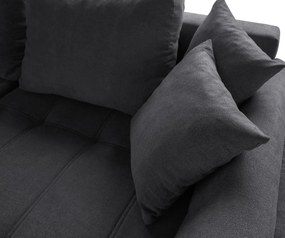 Colțar extensibil dumonde cu ladă de depozitare si sezut confortabil din spuma high-density, Loana Enjoy Grafit II 270x185 cm