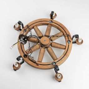 Brilagi - Lustră suspendată pe lanț ROATA 5xE14/40W/230V Ø 70 cm, fag