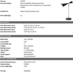 Veioza, lampa de masa design LUX Milos, alama antica 115237 HZ