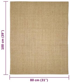 Covor din sisal, natural, 80x100 cm natural, 80 x 100 cm