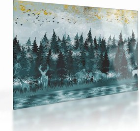 Tablou pe sticlă - Animale din pădure (70x50 cm)