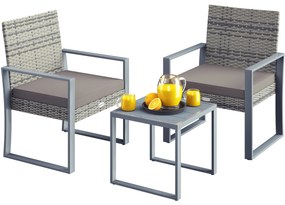 Deuba Set balcon rattan 1+2 - gri