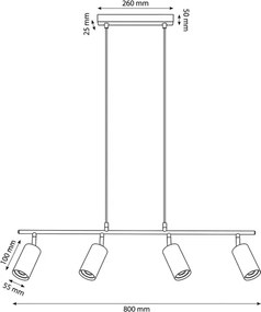 BRILAGI - Candelabru suspendat pe cablu SELE 4xGU10/30W/230V, alb