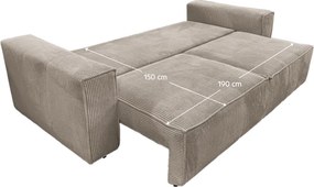 Canapea extensibilă, taupe gri-bej, HARPERA BIG SOFA