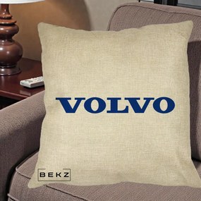 Perna Personalizata cu emblema Volvo, 40x40 cm, Crem, Husa Detasabila, Perna Inclusa, BEKZ®