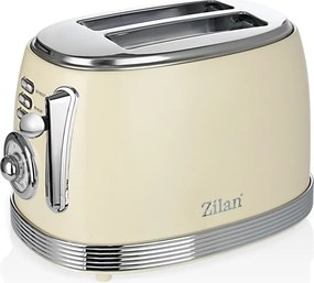 Prajitor de paine Retro Zilan ZLN1191, 2 felii de paine, 850W, 6 trepte de temperatura si timer, dezghetare, reincalzire, picioruse antiderapante