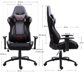 Scaun de birou/ gaming Fainan (gri). 1069101