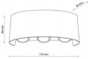 Aplică LED de exterior ARROW 6xLED/1W/230V IP54 negru