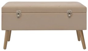 329933 vidaXL Bancă cu un compartiment de depozitare, bej, 80 cm, catifea