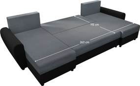 Canapea universală, gri/negru, DAKAR NEW U
