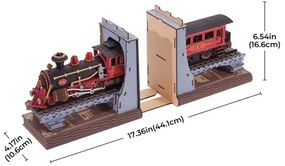 Puzzle 3D RoboTime suport de cărți în formă de locomotivă cu aburi istorică