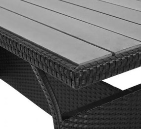 Deuba Set rattan Sedan + fotoliu + 2x taburet - negru