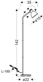 Lampadar ZUMBA 1xE27/40W/230V alb/negru