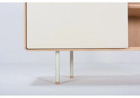 Comodă albă/în culoare naturală joasă din lemn de stejar 118x100 cm Fina – Gazzda